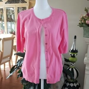August Silk Women's Cardigan in Vibrant Pink